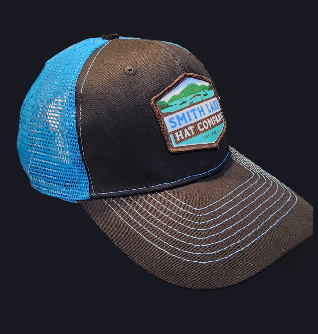 Black Blue Patch Hat