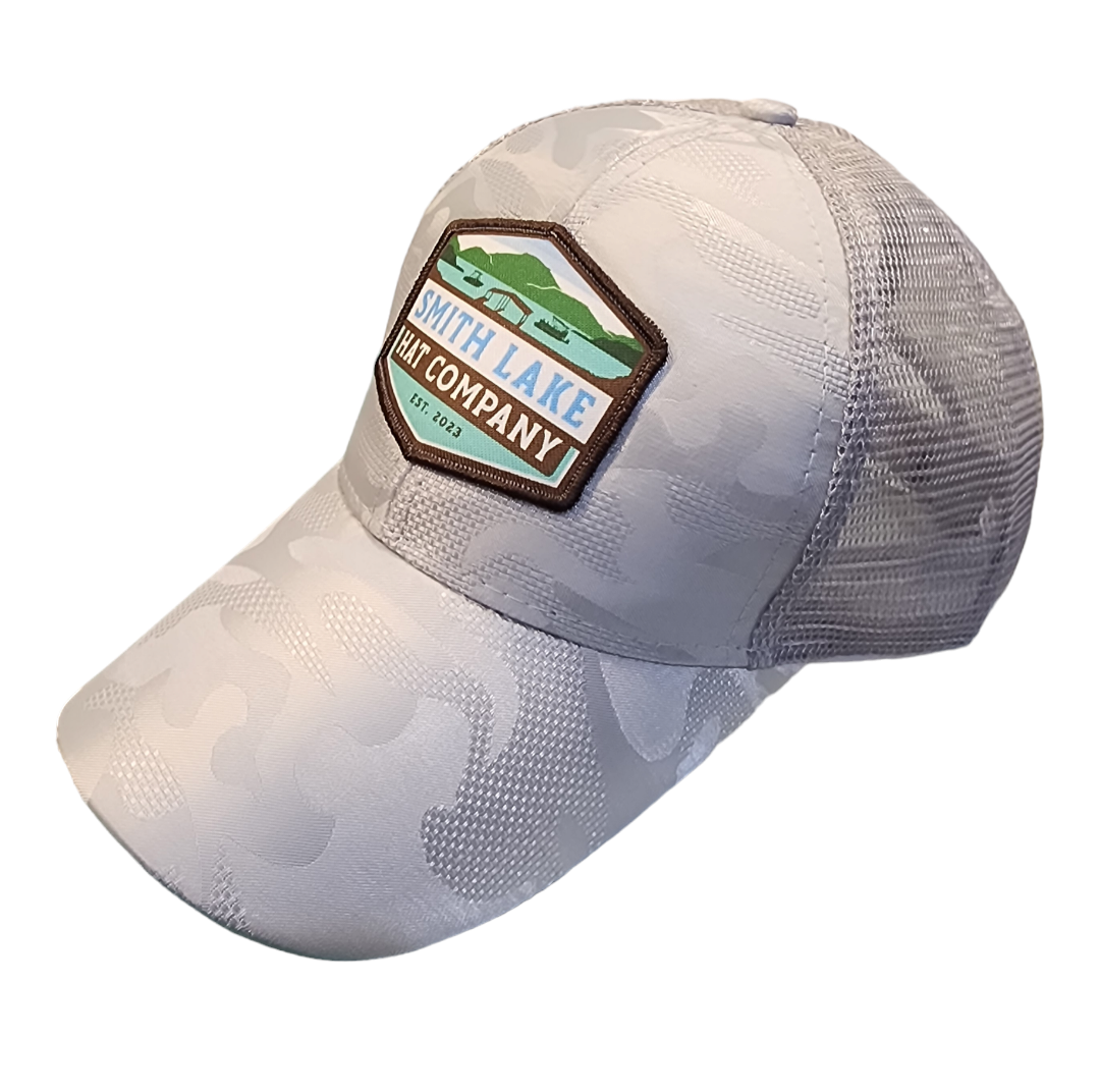 White Camo PonyTail Patch Hat